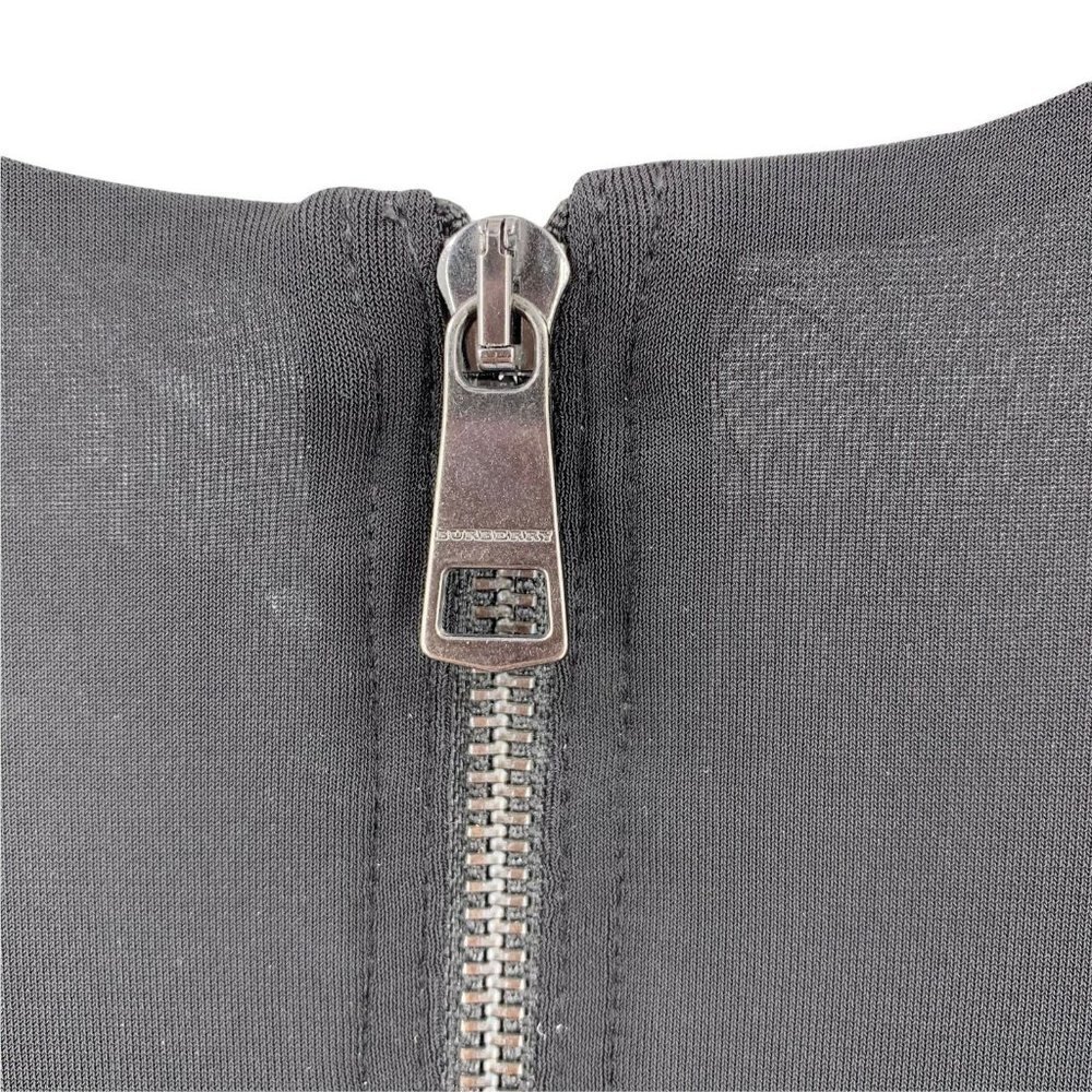 Burberry Black Stretch Jersey Long Sleeve V-Neck Tunic Top Size Small - Picture 4 of 9